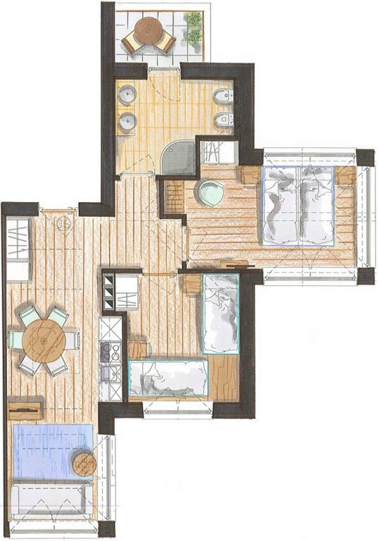 Color Home Suite Apartments เปรดัซโซ ห้อง รูปภาพ